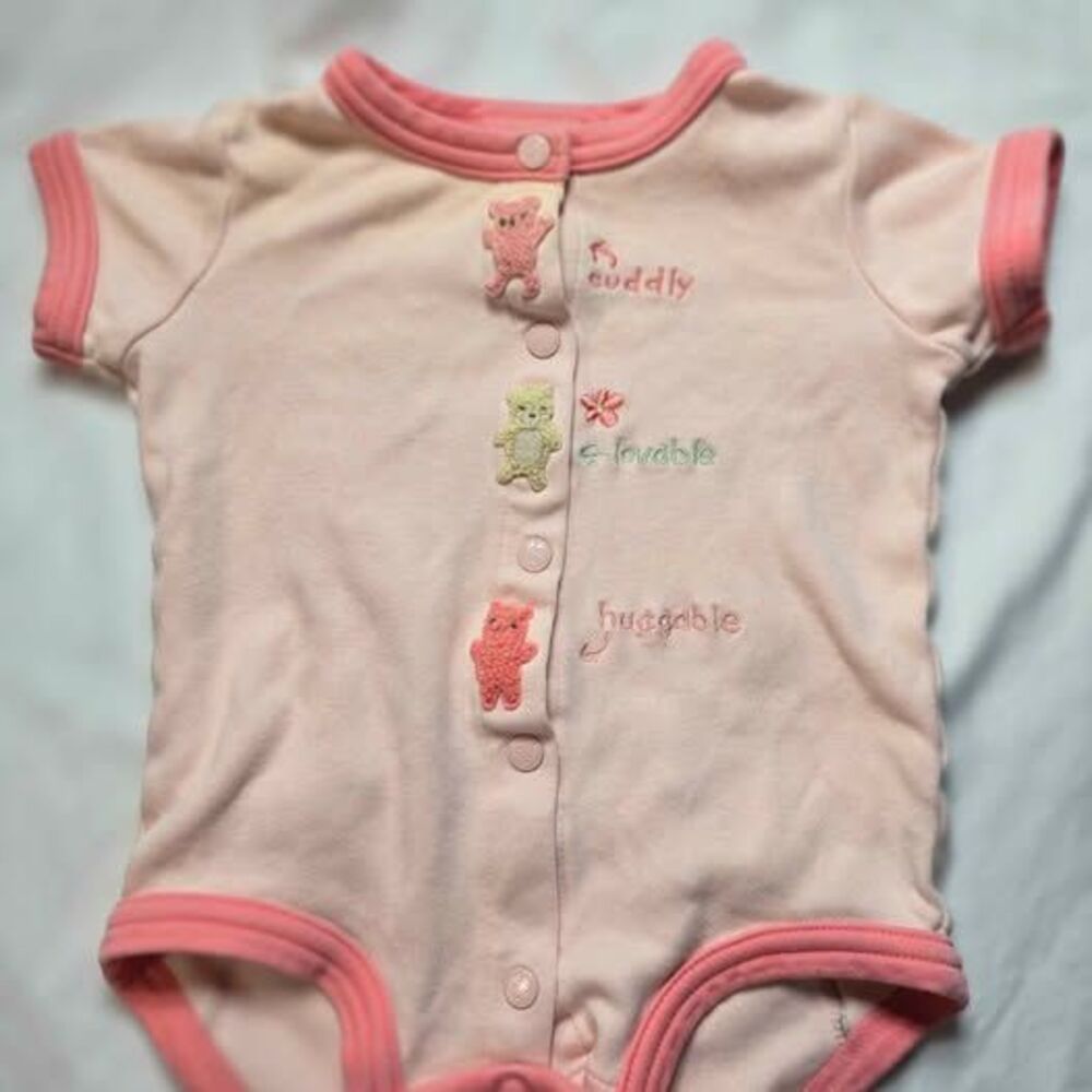 Carters Classics baby girls 3-6 month All about a bear old vintage romper outfit